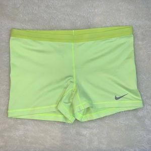 Neon yellow nike dri fit shorts L